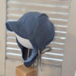 Sonnenhut aus Musselin – Jeansblau